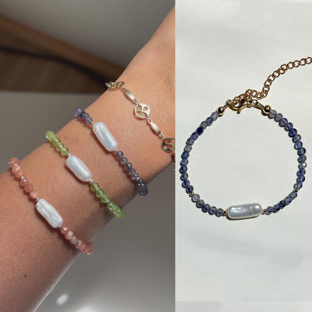 Feeling Spar Mix and Match Armband Natur Süßwasserperlen Armband Reisetrend Matching