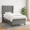 VidaXL Divan Bed with Mattress Dark Grey 90x200 Cm Fabric - Model 3128254