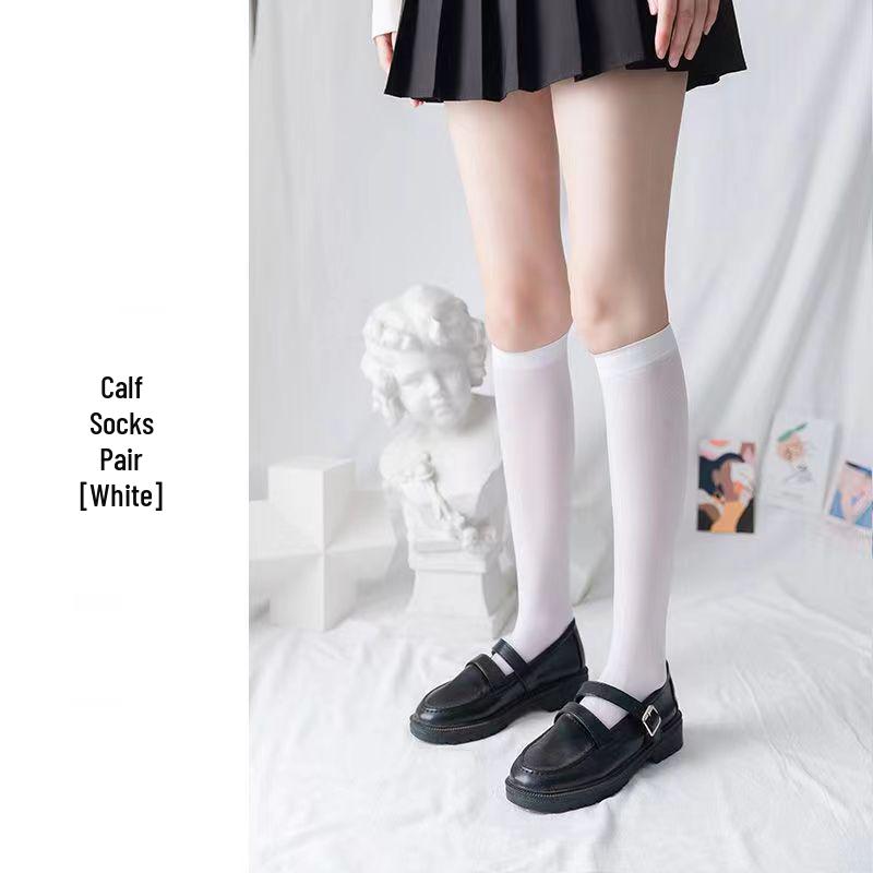 Black and White Cat Paw Over-the-Knee Non-Slip Women's High Socks for Spring and Summer