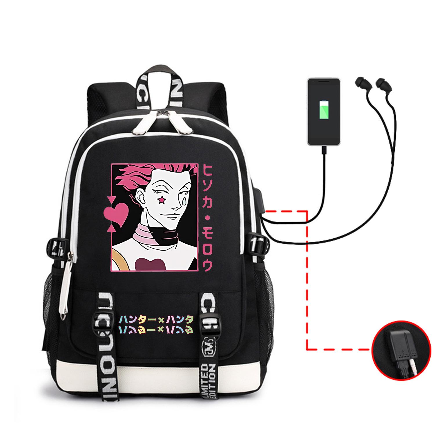 

Outdoor Student Backpack, Full-Time Hunter Anime Usb Headset Charging Men S And Women S Backpack To Picture