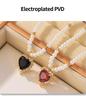 Hepburn-Style Heart Zircon Pendant Necklace: Gold-Plated Titanium, Imitation Pearl Design