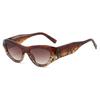 Cross-Border Cat-Eye Flat-Top Glasses with Contrasting Colors: European/American Style, Floral Wide Temples, Trendy Fashion Frame