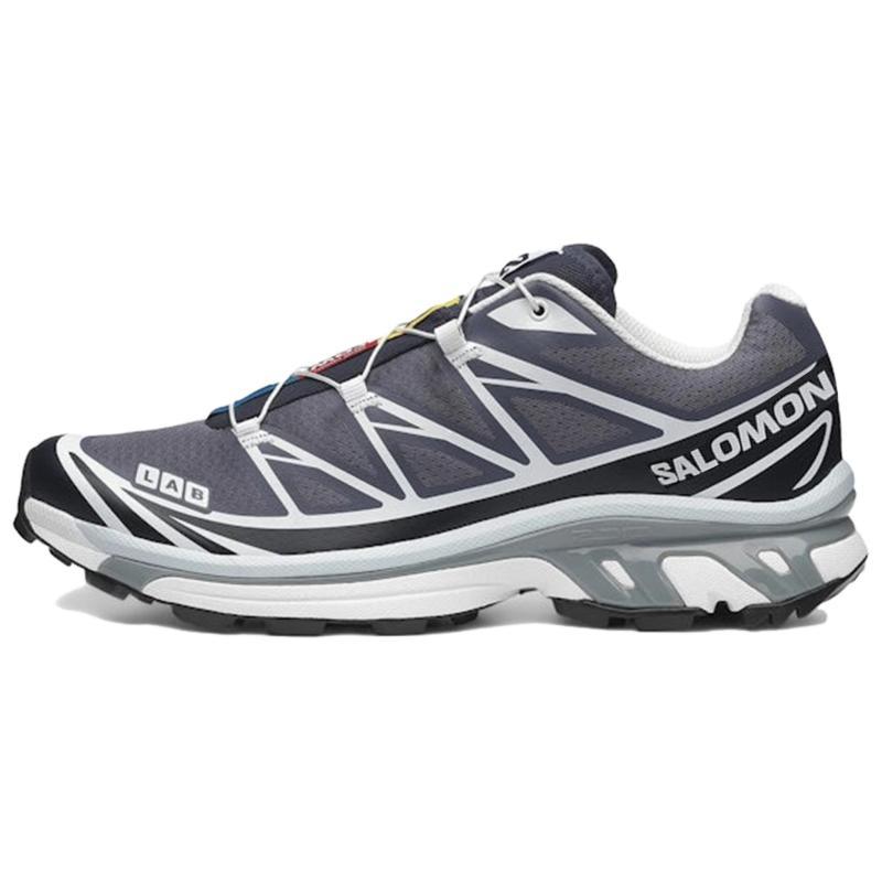 SALOMON XT 6 Cushioning And Abrasion Resistant Coverage Low Top Casual Running Shoes Unisex Black Gray Blue Sneakers 478640