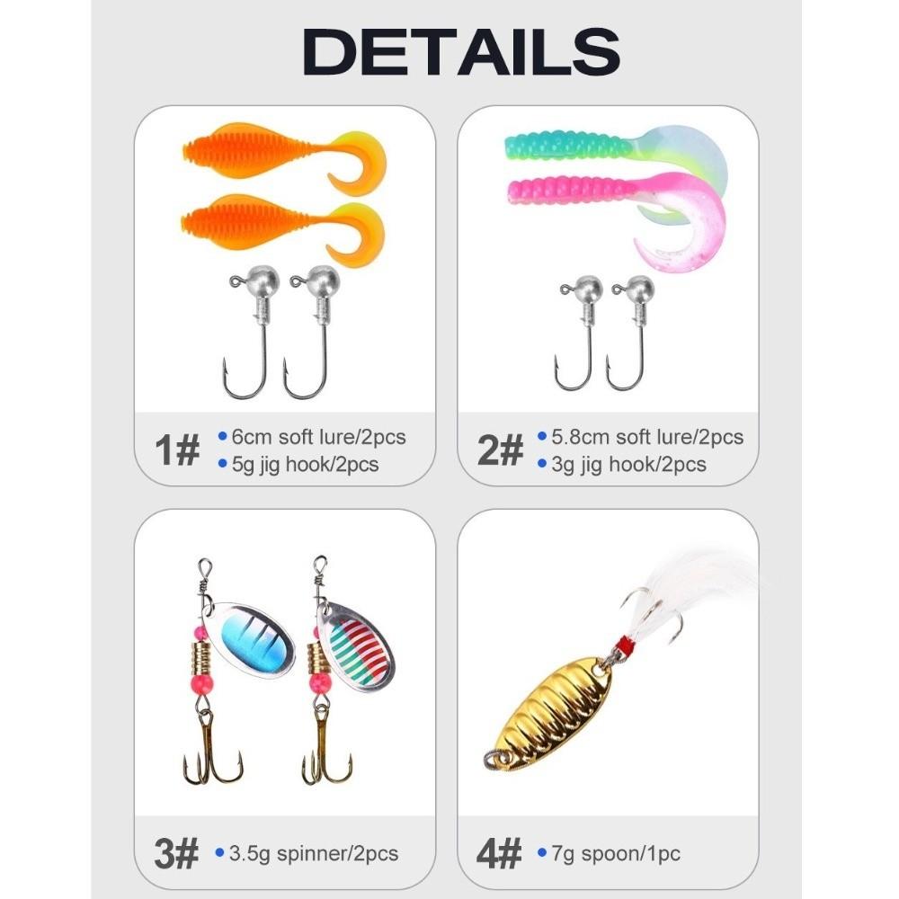 Bait Set Soft Bait Fishing Lures Set Hard Bait Metal Jig Hard Bait Set Spoon Bait Soft Bait Set Men Gifts
