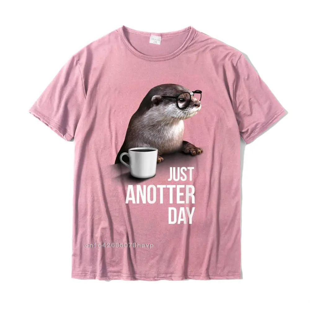 Camiseta Engraçada de Lontra - Apenas Mais Um Dia Para Amante de Lontras Camisetas Masculinas Funky Tops de Algodão Camiseta Casual