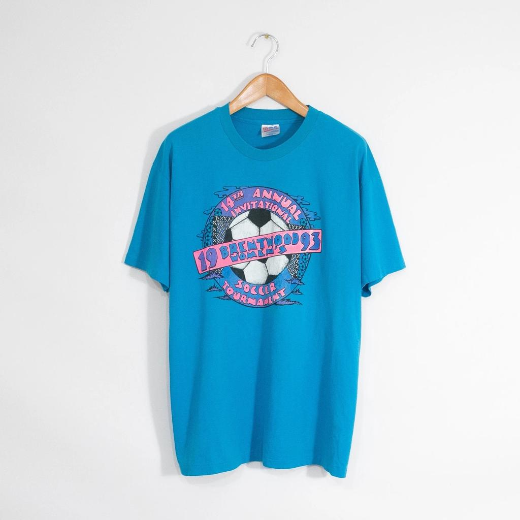 Vintage 90s Brentwood Womens Soccer Tournament T Shirt XL - Single Stitch USA