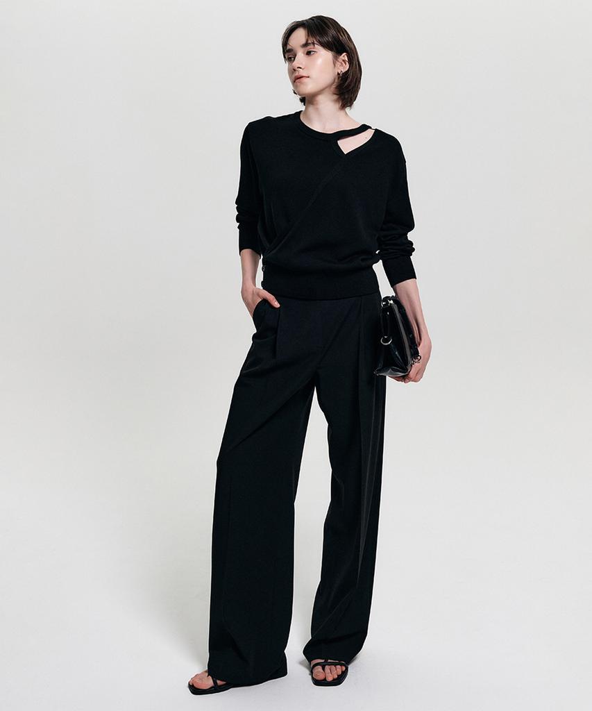 Lugkaeseuteu Karina Wool Layered Knit_Black