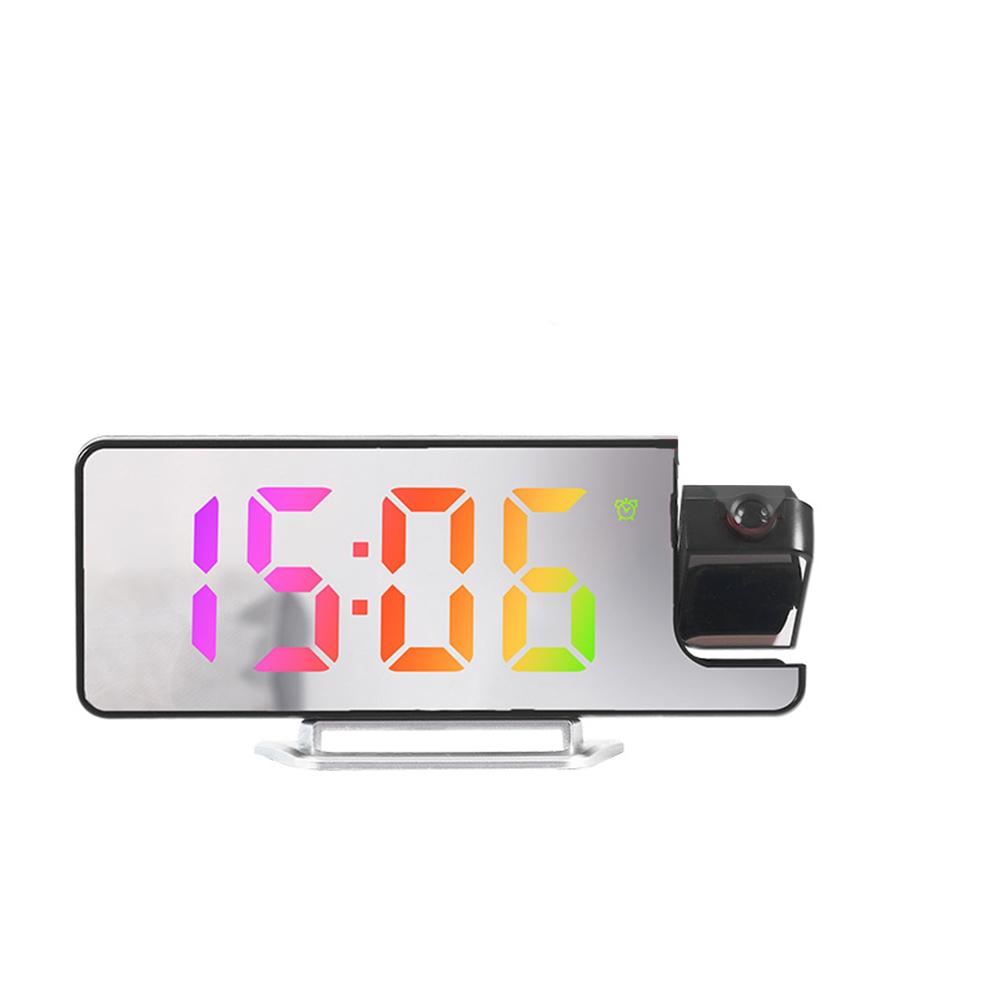 Projection Alarm Clock USB Charger LED Mirror Digital Clock with Temperature Date Projection Digital Alarm Clock for Home Office