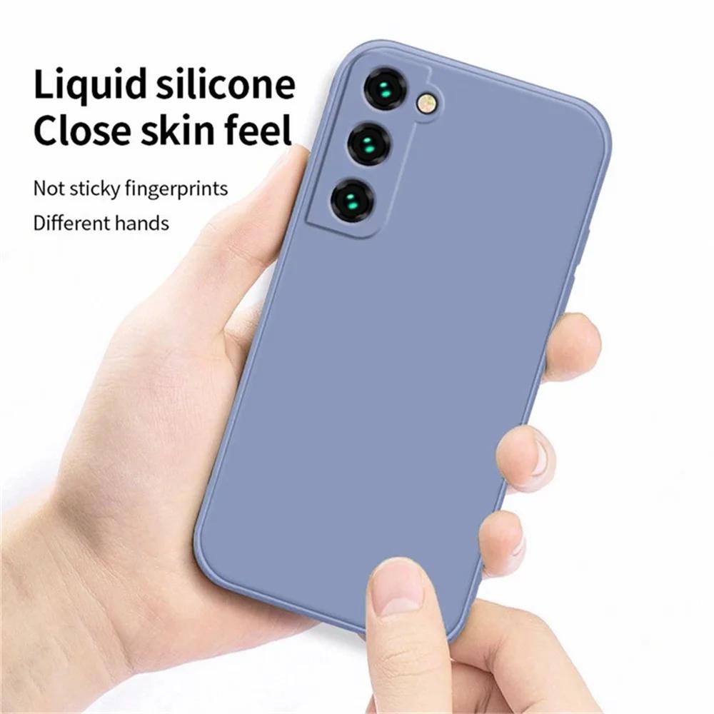 Simple For Samsung Galaxy S23 S 23 S22 Ultra S24FE Portable Liquid Silicone Phone Case For S25 S8 S9 S10 S20 S21 Soft Back Cover