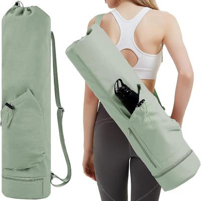 Yoga Mat Bag Portable Fitness Exercise Mat Carrier with Water Bottle Pocket, Bottom Wet Pocket,