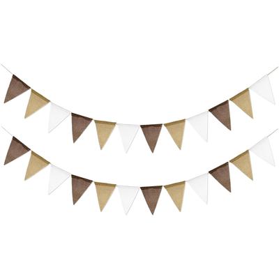 For Wedding For Birthday Triangle Bunting Ombre Pennant Banner Brown Versatile Holiday Decoration Item Ombre Gradient