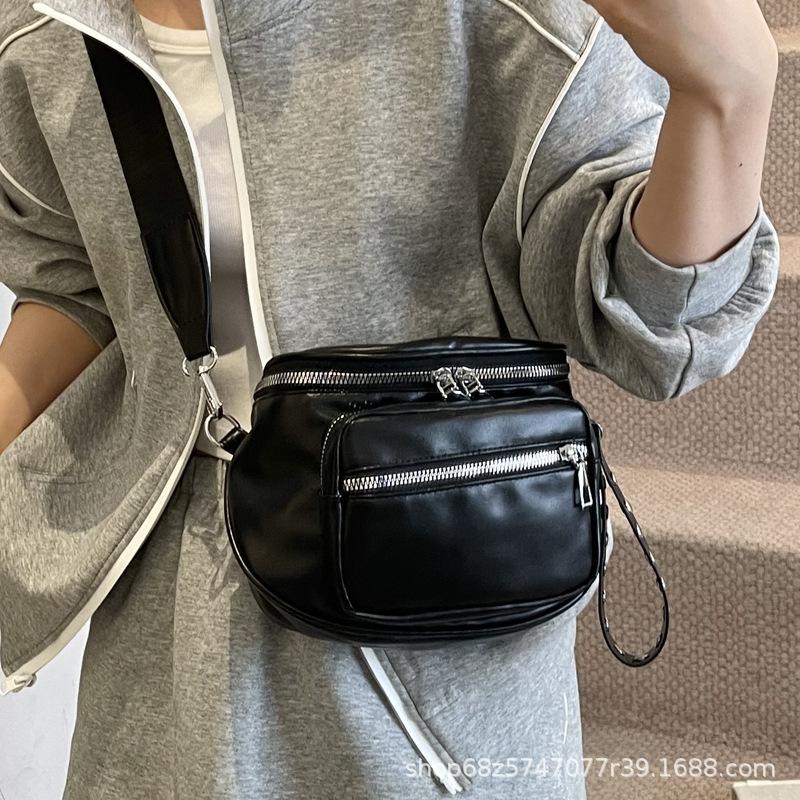 New Korean version of trendy women's bag 2025 fashion casual shoulder crossbody bag women's saddle bag niche casual bag