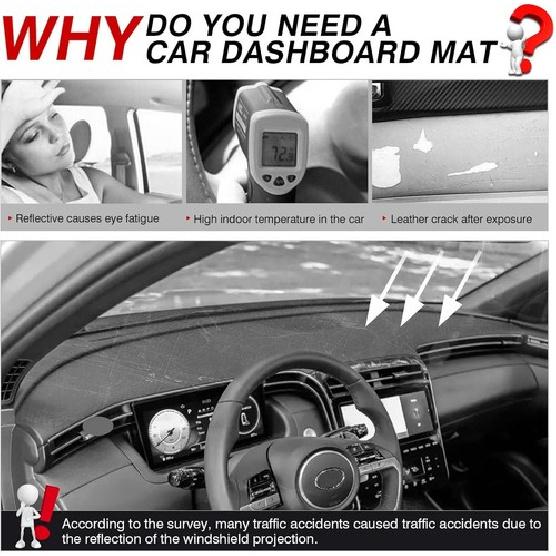 For Hyundai Tucson 2022-2024 Car Interior Dashmat Pad Dashboard Cover Mat Black