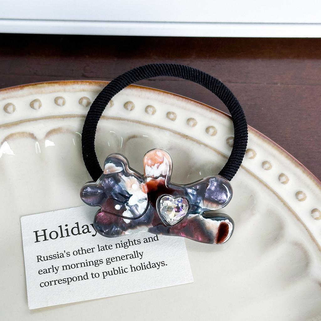 

Модные заколки для волос в виде медвежат и эластичные резинки для волос, очаровательные аксессуары, ацетат Colorful Tie