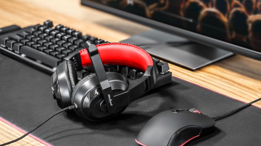 Gaming headphones for gamers, microphone PC Rebel