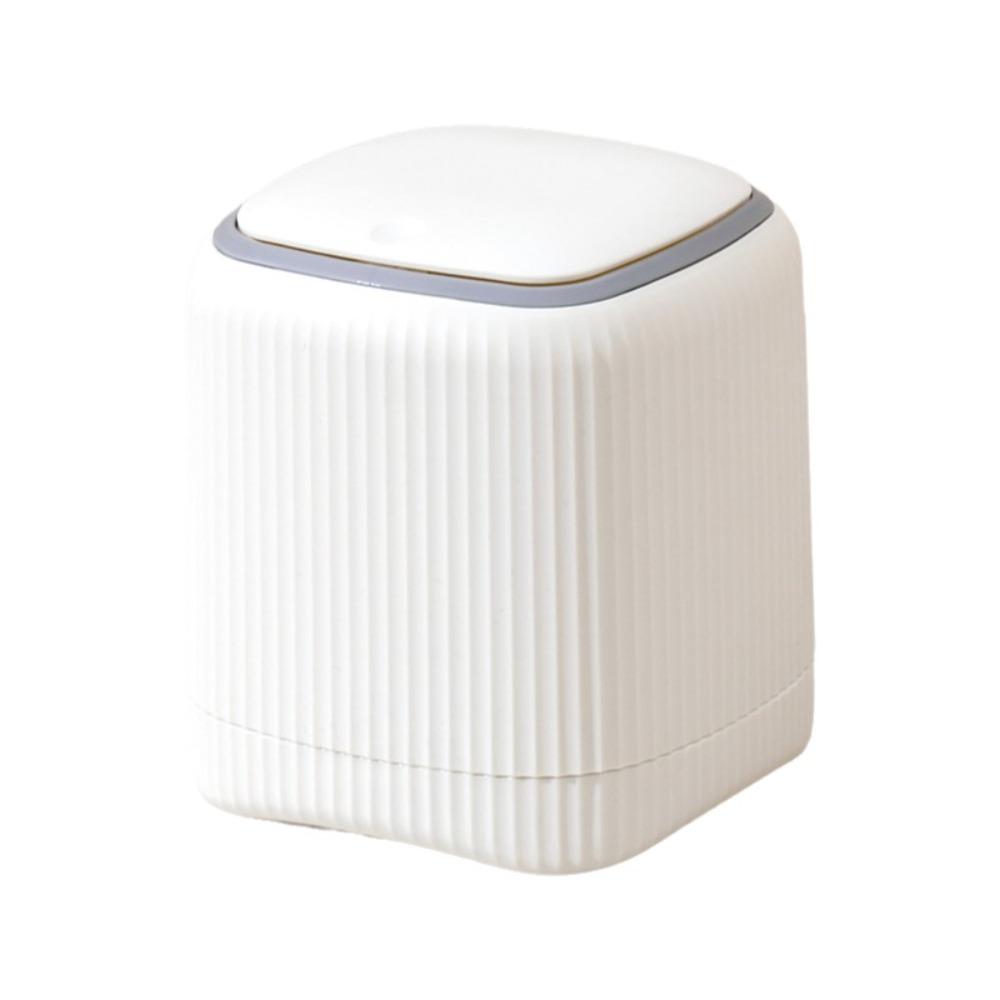 Press Type Plastic Wastebasket Pop-up Lid Garbage Storage Box Mini Rubbish Container Kitchen белый