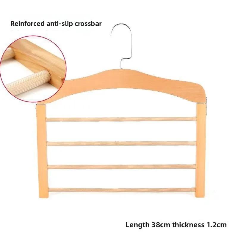 1pcs Wardrobe Storage Solid Wood Clothes Drying Rack Multi-function Solid Wood Trouser Towel Rack Home Apartment Clothes Rack