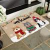 Plüschkatze Willkommens-Fußmatte, Ultra-weicher saugfähiger Polyesterteppich, Rutschfeste Weihnachtsdekoration für Badezimmer Wohnzimmer Teppich