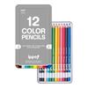 Tombow Colored 12 for Elementary School Natural and Pencils, Colors, Students, Ippo! (Sliding Tin), Silver, CL-RNAN0412C