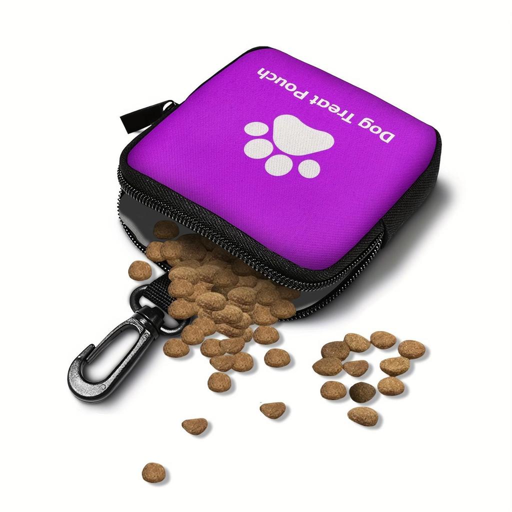 Dog Paw Print Faux Leather Coin & Treat Zipper Pouch – Waterproof & Multi-Functional