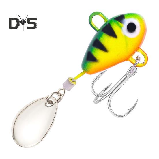 6Pcs 10G/5CM VIB Fishing Lure with Treble Hook Spinning Sequin Long Casting Metal Hard Artificial Spinner Bait Saltwater Freshwater Bass Walleye