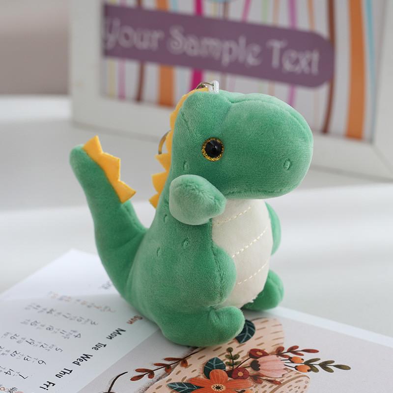 Cute Dinosaur Plush Toy Key Holder Pp Cotton Filled Mini Stuffed Animal For Kids