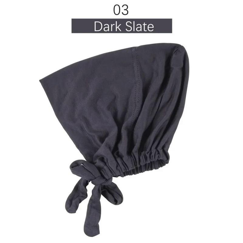 Solid Color Elastic Tie-Back Modal Undercap Hijab Scarf Adjustable Kufi Cap