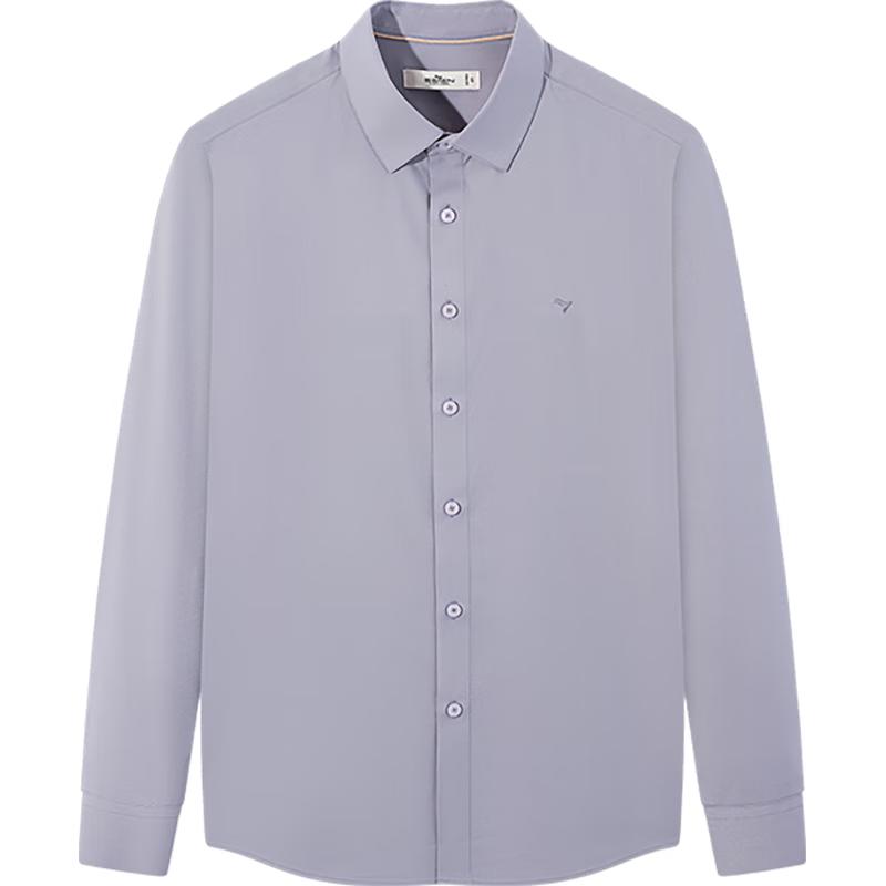 Qipai Men's Modal Jacquard Long-Sleeve Business Shirt