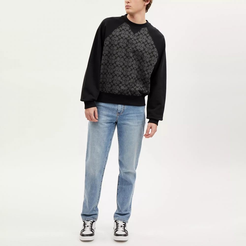 Coach Signature Crewneck Sweatshirt Charcoal Signature