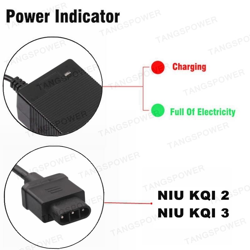53.5V 2A Battery Charger For NIU KQI 2 KQI 3 Power Adapter Accessories Fast Charging High Quality