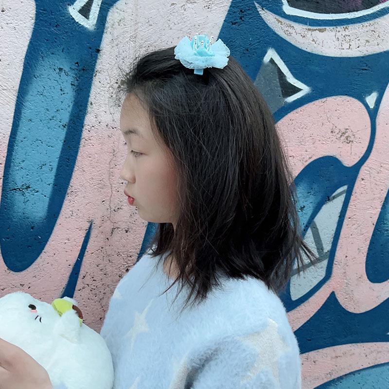 Barnens Prinsessnät Blomma Krona Hårklämmor – Söta 3D Hårnålar för Flickor