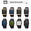 Square Watch Men Leather Strap Black Simple Slim Stylish Wristwatch Gentleman Waterproof Business Casual Male Gift Gold Black