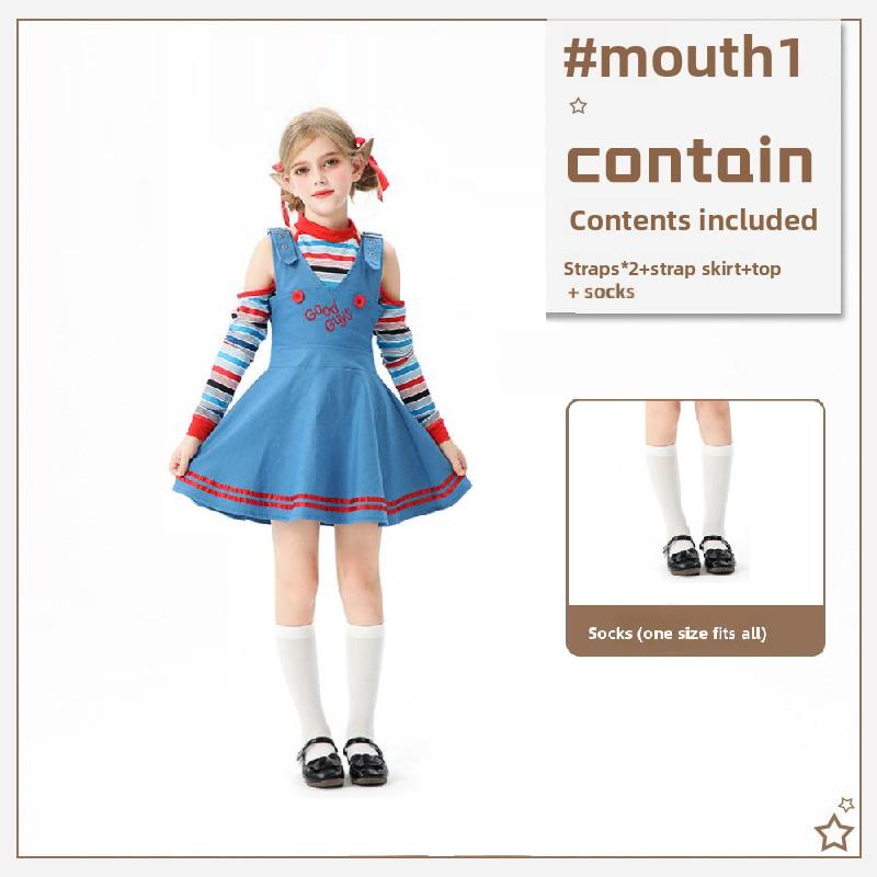 J-yuefang/Jingyuefang Girls' Role Playing Costume, Polyester, Blue, Size 110-175cm