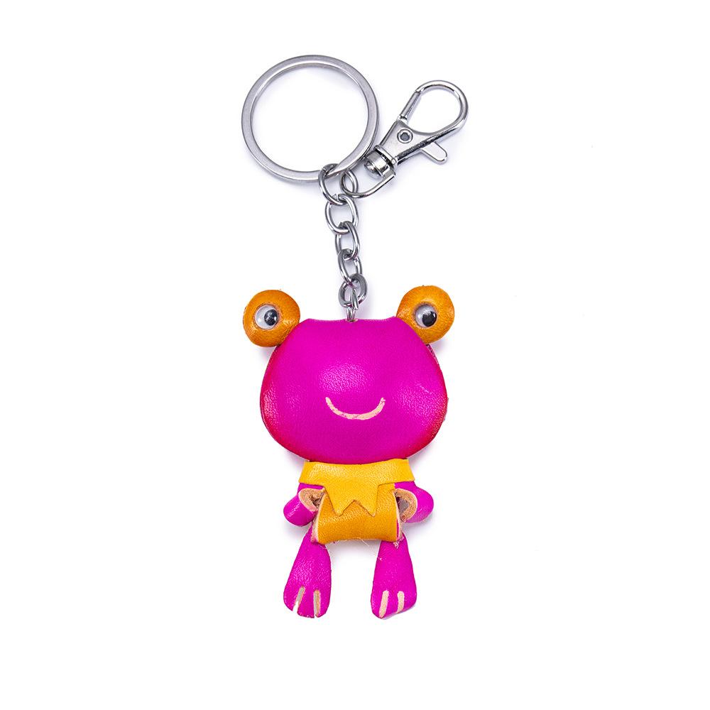 New First-layer Cowhide Mini Animal Keychain Handmade Creative Bag Pendant Car Keychain Universal