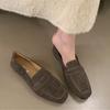 Bailamos  Brand Women Flat Shoes Round Toe Shallow Slip On Ladies Casual Ballet Shoes Soft Leather Eelgant Balle Shoes