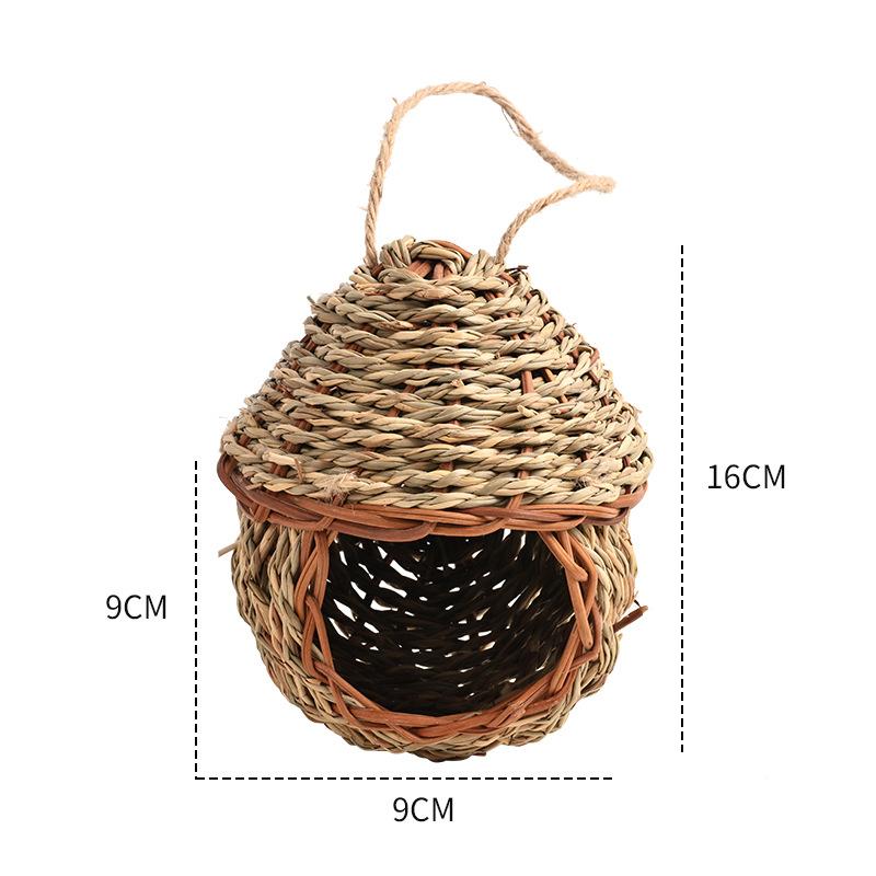 

Товары для домашних животных, сотканный вручную соломенный коврик, веревочное покрытие, птичье гнездо, подвесное украшение для сада на открытом воздухе, украшения
