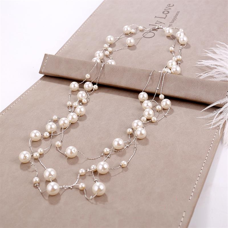New Arrival Elegant Pearl Necklace for Women Long Sweater Accessories Women s Neck Chain Multi-Layers Party Jewelry