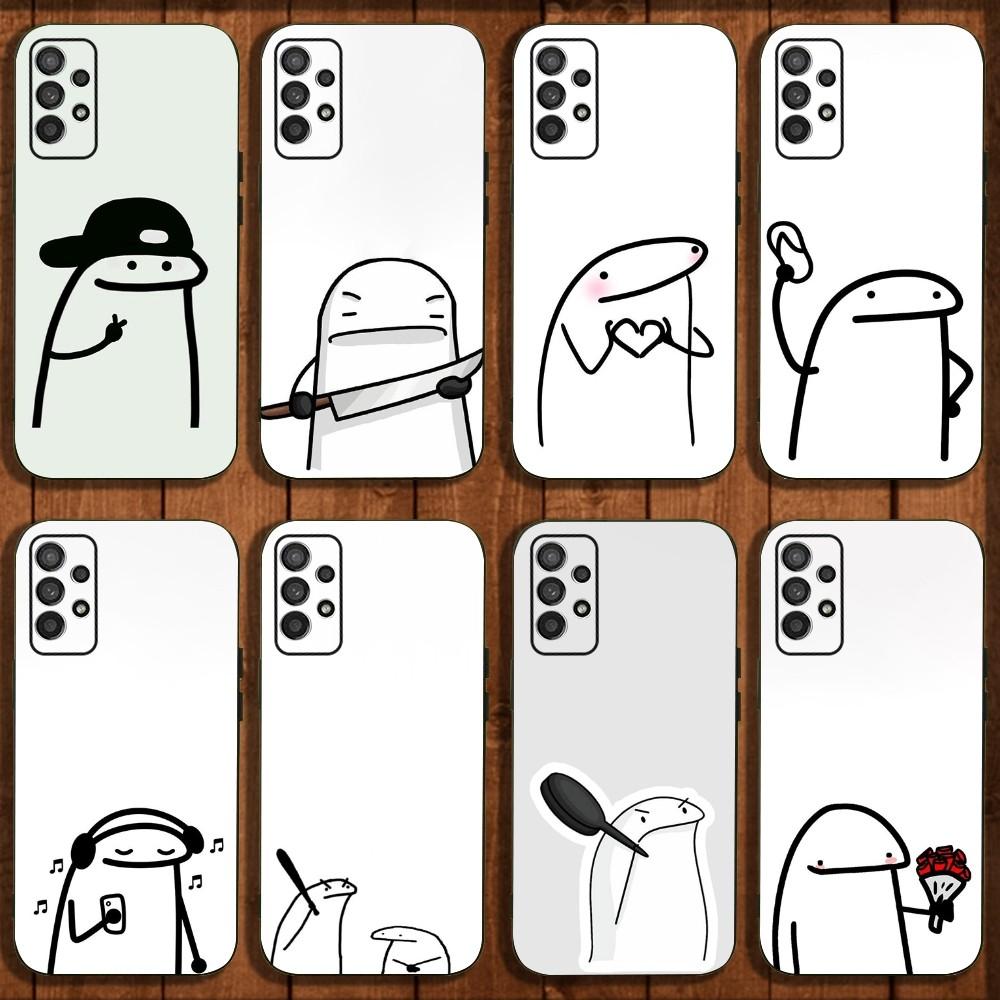 F-Flork Cute Funny Meme Phone Case For Samsung Galaxy A13,A21s,A22,A31,A32,A52,A53,A71,A80,A91 Soft Black Cover