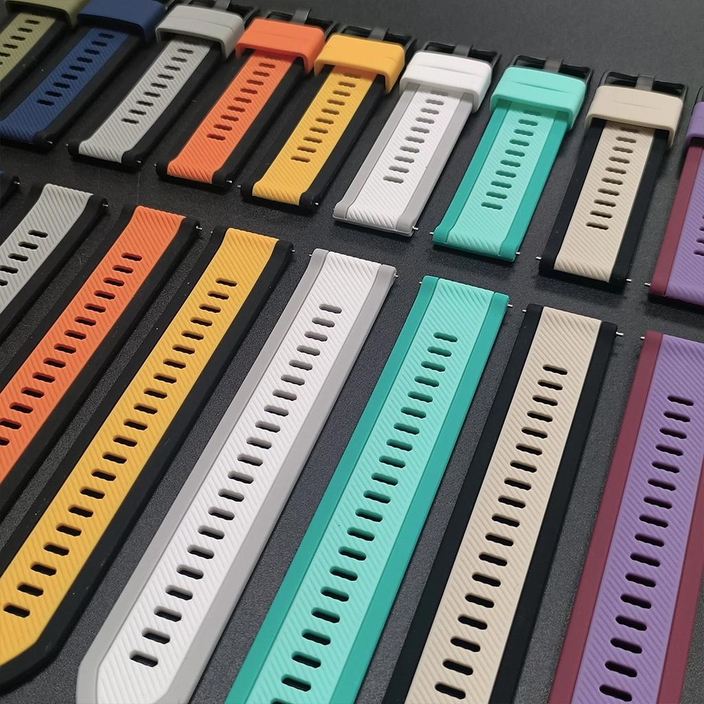 22mm Rubber Strap For Amazfit Bip 6 5 46mm GTR 4 2/2e/3 Pro/GTR 47mm Silicone Bracelet for Amazfit BALANCE 2/Cheetah Watch Band