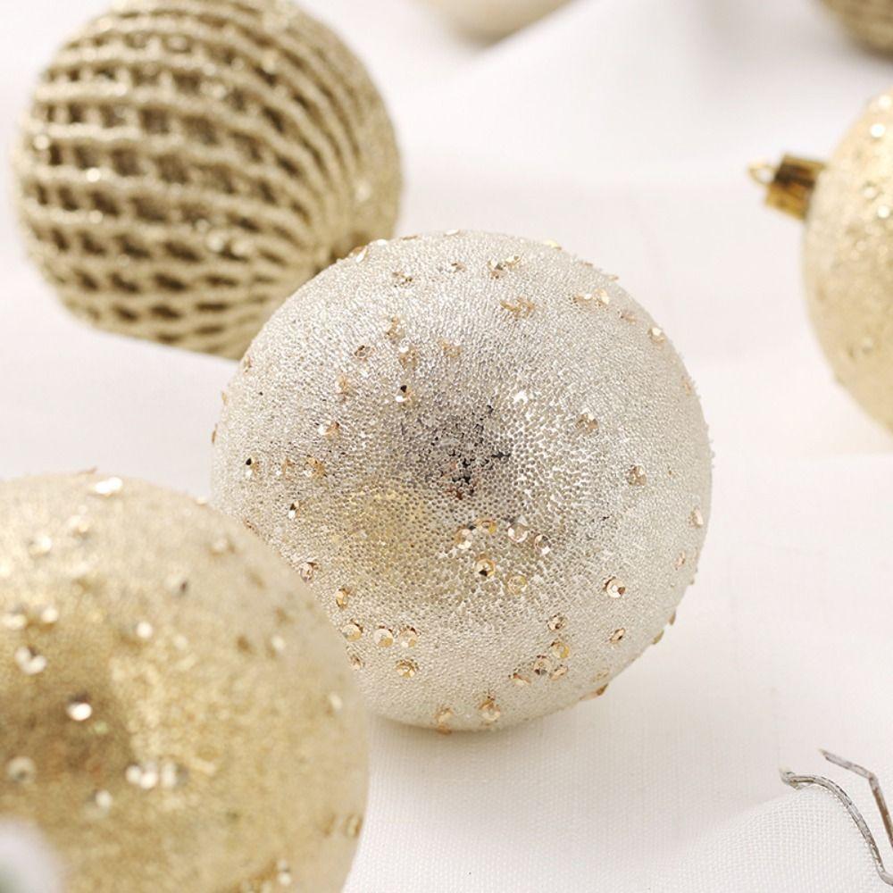 12pcs Plastic Painted Christmas Ball Gift Box 8cm Christmas Tree Pendant  Hotel Office