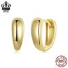 Aifle Daily Contrast Color Double Ring Earrings - S925 Sterling Silver Plated Platinum Jewelry for Women