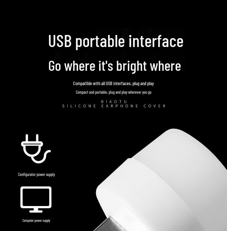 USB Night Light: Lightweight, Portable Bedroom Lamp with Soft, Eye-Protection Glow for a Cozy Atmosphere