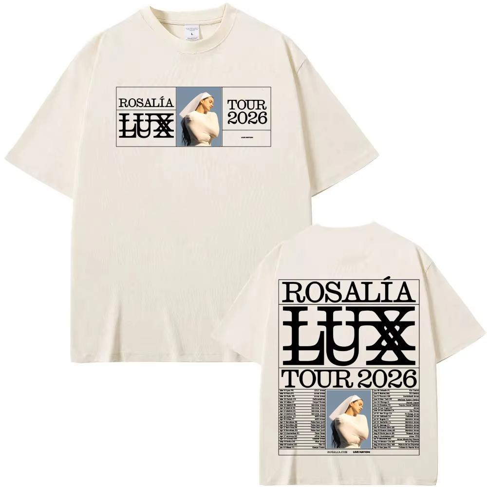 

ROSALIA LUX tour TSHIRT 2026 ROSAIA Same As Official Website High Quality Teeshirt Oversized Cotton Harajuku Round Neck TEES XL