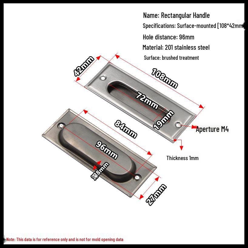 Stainless Steel Recessed Sliding Door Handle