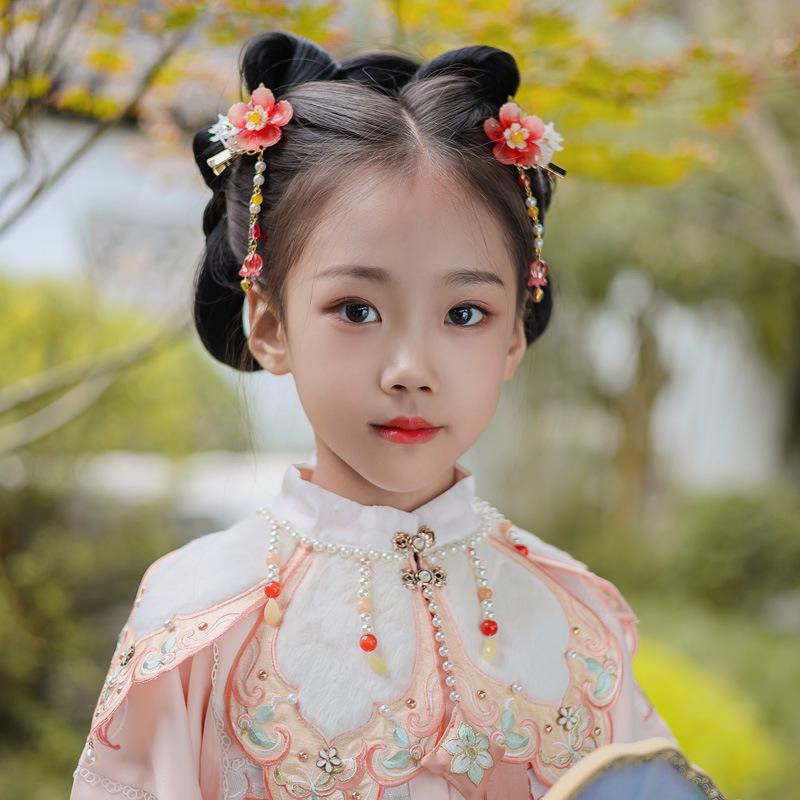 Kids' Classic Hanfu Hair Clip: Fairy Bow Tassel Hairpin for Girls