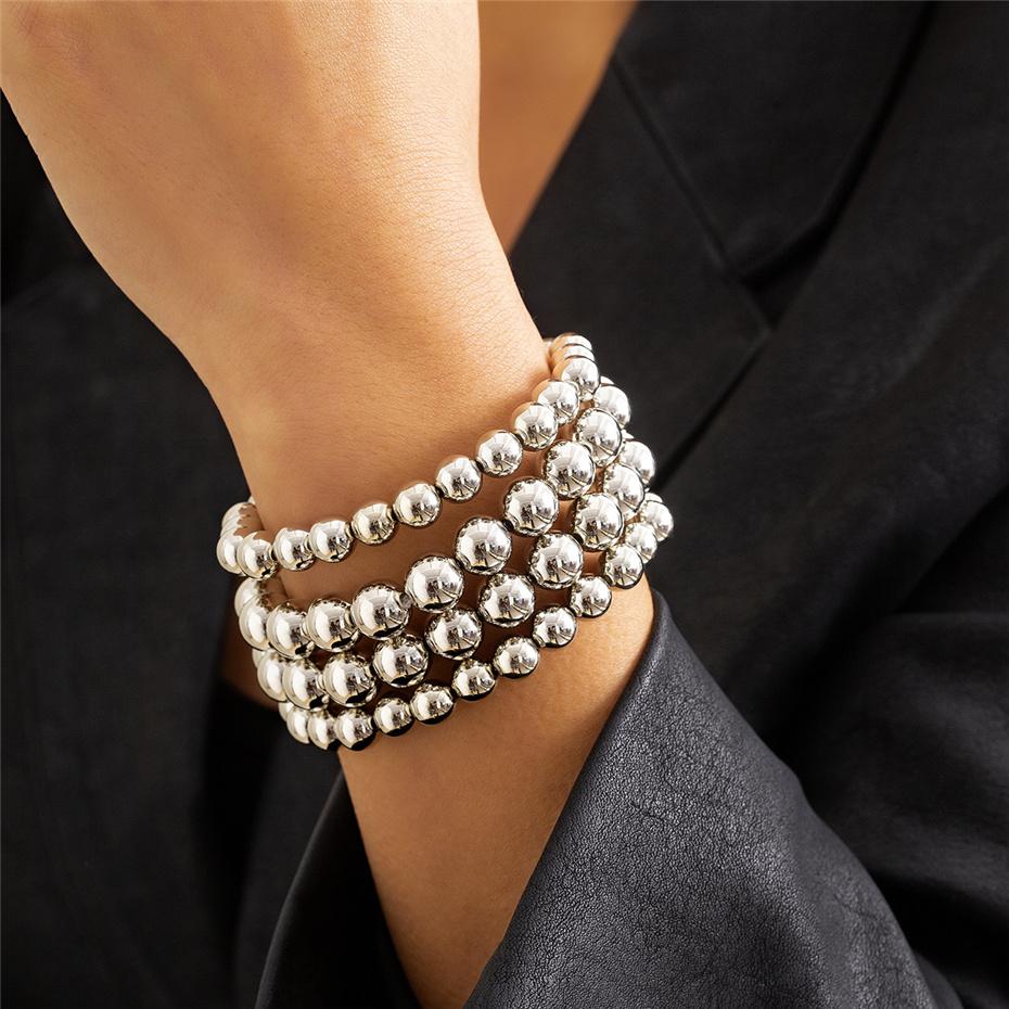 Ingemark Exaggerated Acrylic Bead Homme Bracelets On Hand for Women Men Handmade Big Ball Chain Fashion Jewelry 2025 Steampunk