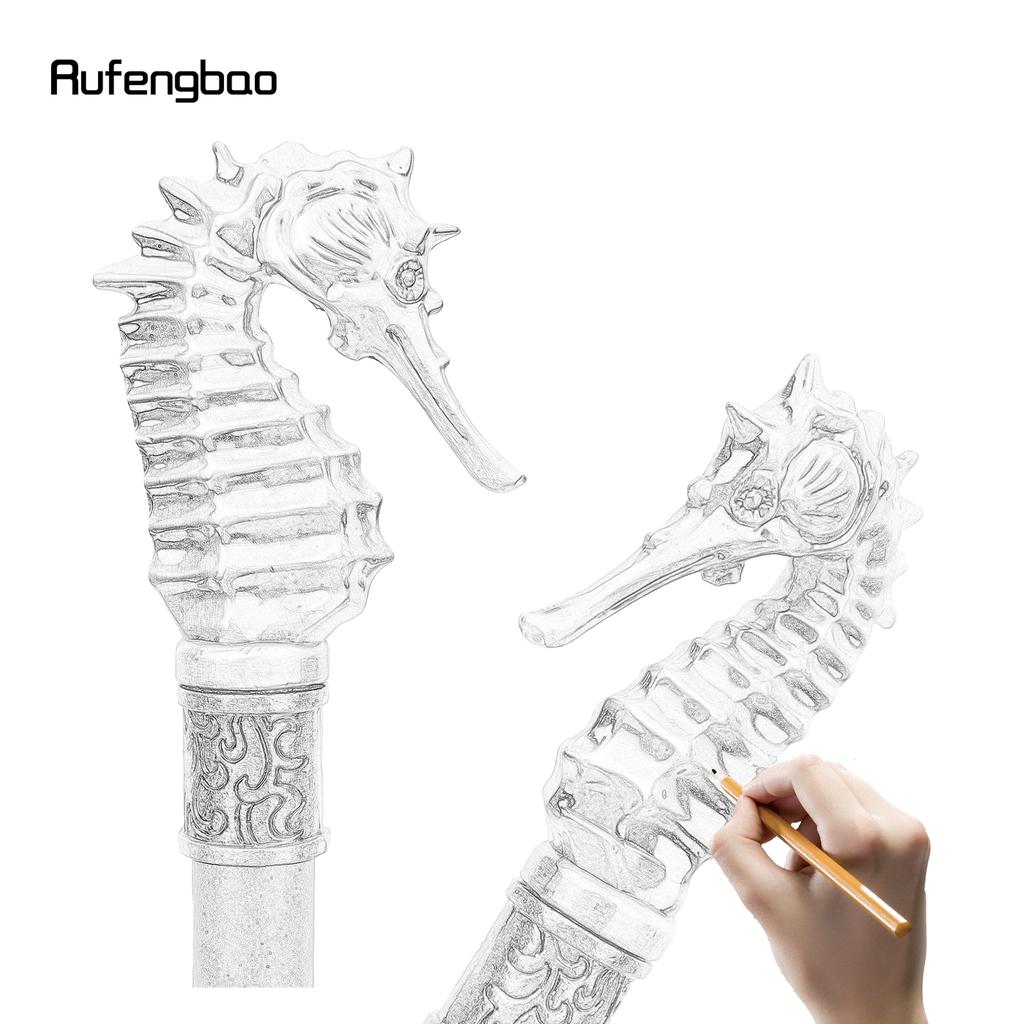 Red Copper Luxury Seahorse Hippocampus Walking Cane Fashion Decorative Stick Gentleman Elegant Cosplay Cane Knob Crosier 93cm