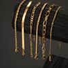 6Pcs Classic Snake Chain Bracelets for Women Trend Gold Plated Cuban Chain Bracelet Trendy Woman Gifts Jewelry Trendy