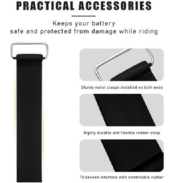 Motorcycle Battery Rubber Band Strap Belt Battery Tie Down Strap Black Non-Slip
