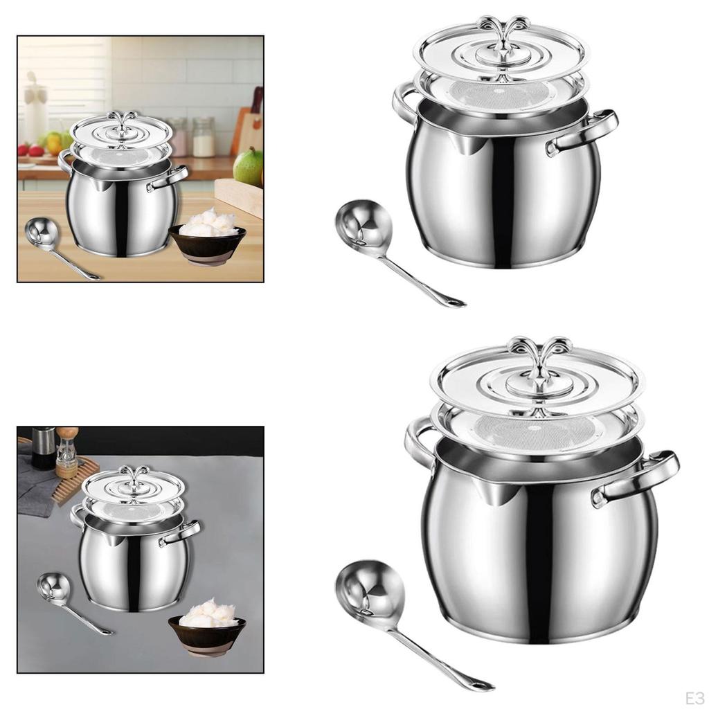 And Practical Oil Storage Container with Strainer, Lid Spoon, Versatile Kitchen Accessory